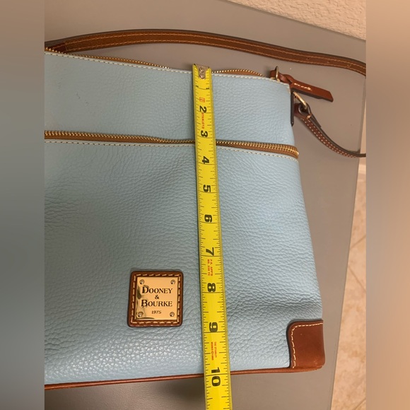 Dooney & Bourke Blue Pebbled Leather with Brown Trim - Picture 8 of 16